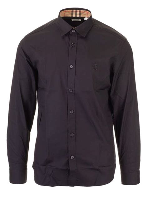 camicia burberry uomo nera|Burberry Camicia Gessata .